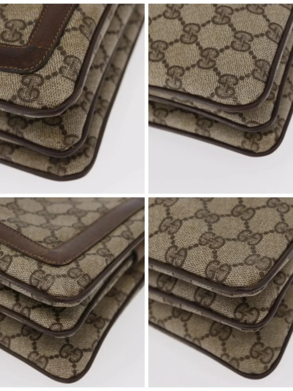 GUCCI GG Supreme Web Sherry Line Bag PVC Beige Gold 41 001 4085 Auth 158517 - Picture 14 of 16